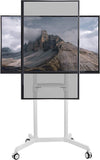 V2 White Rotating Vertical TV Monitor Stand with Wheels - TV Monitor Stands