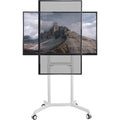 V2 White Rotating Vertical TV Monitor Stand with Wheels - TV Monitor Stands