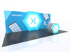 Blue hexagonal Xamarin booth in 10x10 VHE-Modular Inline Exhibit Kit