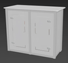 White XRC7 backlit locking storage counter with two-door cabinet