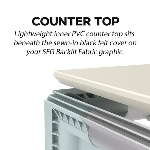 3.5ft Cube Backlit SEG Light Box Counter