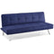 Modern Convertible Sofa Lounge Couch - Navy Blue Polyester Fabric