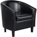 Faux Leather Club Chairs - Set of 1 / Black