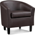 Faux Leather Club Chairs - Set of 1 / Espresso