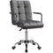 Modern Leather Desk Swivel Chair with Armrests and Wheels - Gray