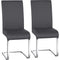 Modern Leather High Back Armless Conference Meeting Chairs - Set of 2 / Dark Gray