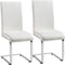 Modern Leather High Back Armless Conference Meeting Chairs - Set of 2 / White