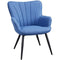 Modern Upholstered Curved Back Fabric Linen Accent Chairs