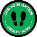 Peel & Stick Footprint Social Distancing Stickers - 12 x 12 / Green/Black