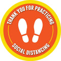 Peel & Stick Footprint Social Distancing Stickers - 12 x 12 / Orange/Yellow
