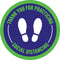 Peel & Stick Footprint Social Distancing Stickers - 12 x 12 / Purple/Green