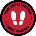 Peel & Stick Footprint Social Distancing Stickers - 12 x 12 / Red/Black