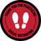 Peel & Stick Footprint Social Distancing Stickers - 12 x 12 / Red/Black