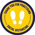 Peel & Stick Footprint Social Distancing Stickers - 12 x 12 / Yellow/Purple