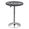 Round Hydraulic Bar Table - Black / Add Custom Logo Top